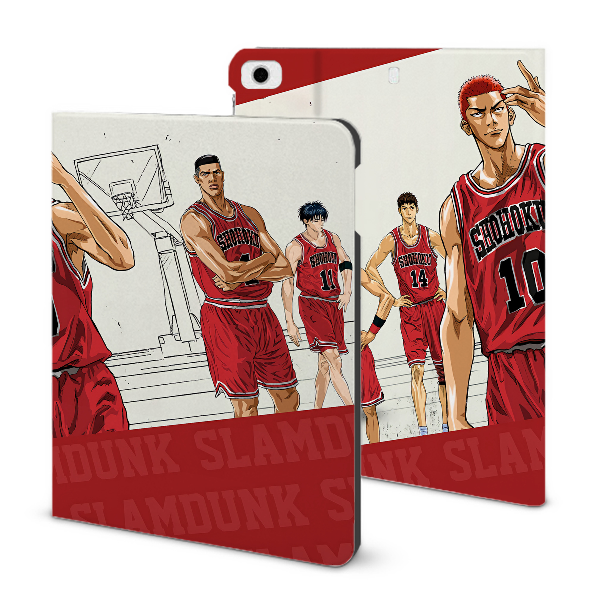 （画像用） SLAM DUNK／スラムダンク IPad ケース ブック型 PUレザー TPU 耐衝撃 軽量 薄型 ペン収納なし 全面保護 IPad 各モデル対応